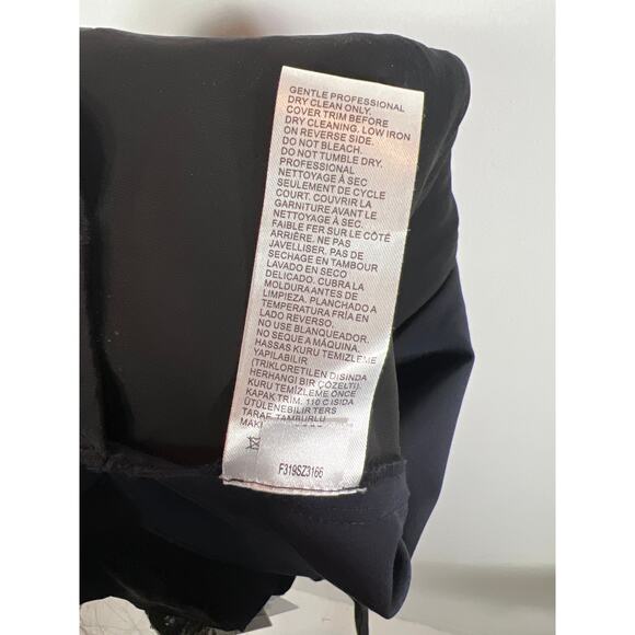 New Tibi Sequin Pant Navy Black Combo Wool Trouser 0 / XS - Picture 12 of 14